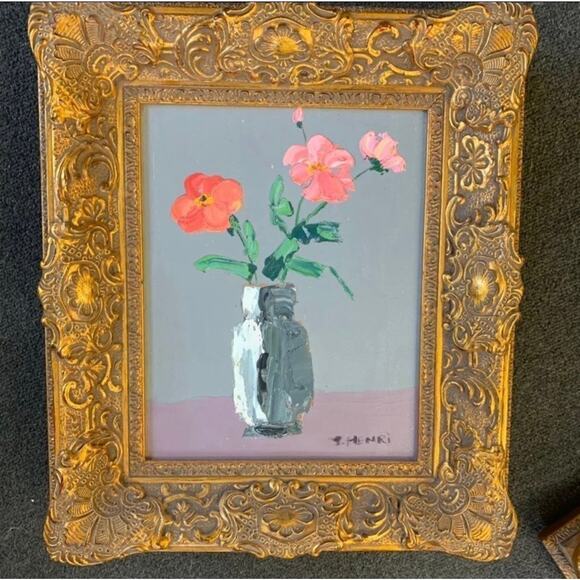 4 Vintage Ornate Gold Wood Frame Oil Painting - Picture 3 of 10